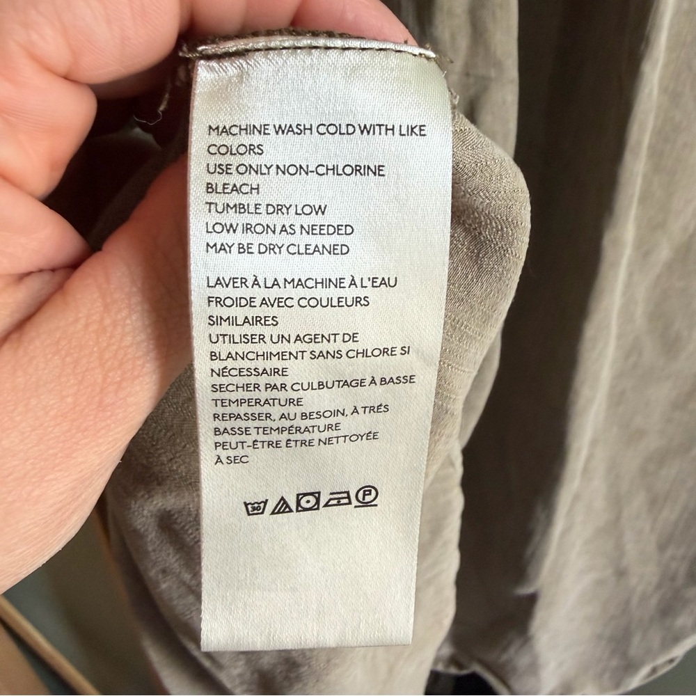 Anthropologie Pilcro Olive green utility shirt plus size 1X - Picture 9 of 11
